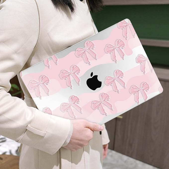 MEEgoodo Case for M5/M4/M3/M2 MacBook Air 15 inch Case 2026 2025 2024 2023, Laptop Shell Fit Model (A3448/A3241/A3114/A2941) for MacBook Air 15.3-inch, Melted Bow