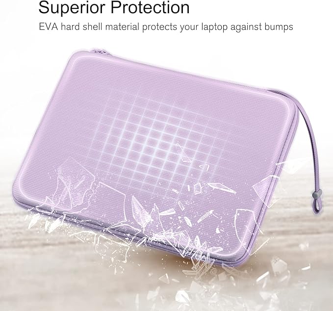 FINPAC 15.6-inch Hard Laptop Sleeve Case Compatible with 15.6 Inch Acer Aspire, Shockproof Computer Carrying Case for HP Dell Razer Samsung Laptop Chromebook, Lilac