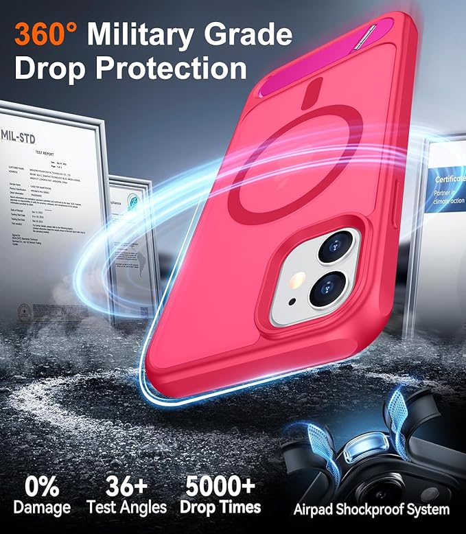 Magnetic Compatible with iPhone 11 Phone Case, [Built-in Invisible Kickstand][Compatible with MagSafe] [Military Grade Shockproof] Slim Translucent Matte Phone Case for iPhone 11 6.1"