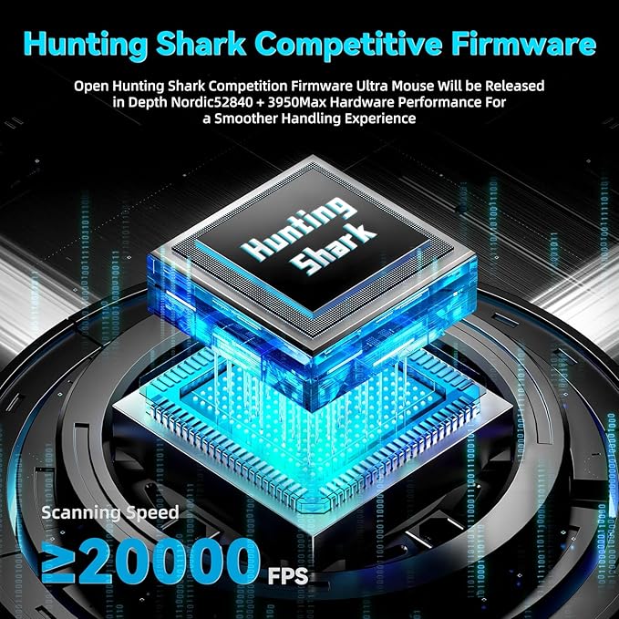 ATTACK SHARK V5 Wireless Gaming Mouse with 42000 DPI -PAW3950 MAX Sensor -55g Ultra-Lightweight-Nordic 52840 MCU,Wired/BT/2.4GHz Wirelss Programmable Mouse for PC/Mac (White Sticker)