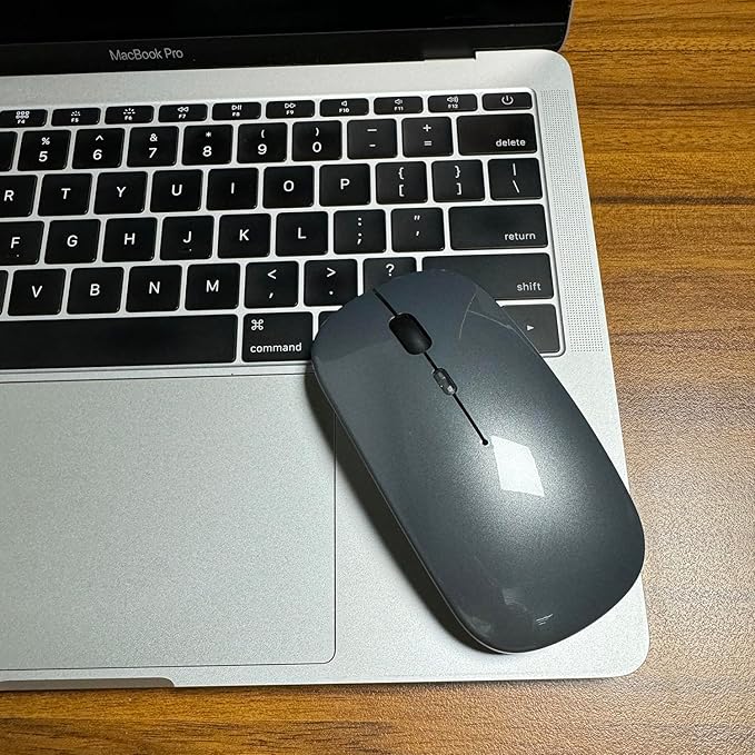 PEIBO Bluetooth Wireless Mouse for Laptop mac MacBook ipad MacBook air MacBook pro pc Desktop Computer Windows Chromebook Notebook (Gray Black)