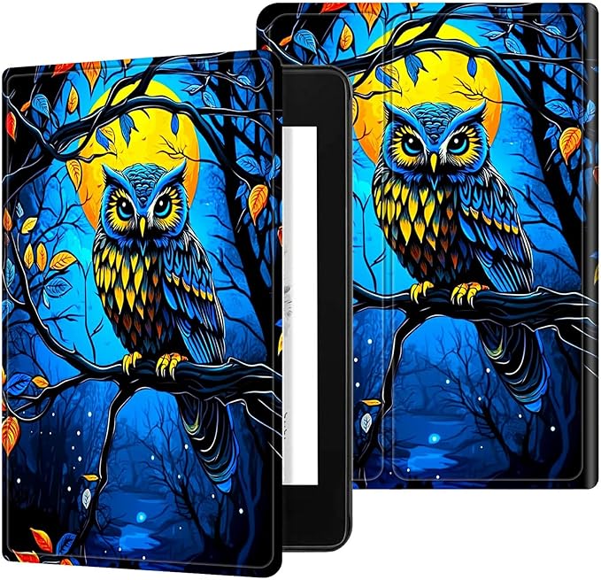 for All-New 6" Kindle 11th Generation 2024/2022 Release E-Reader Case, Slim Kickstand Stand Leather Smart Cover with Auto Wake/Sleep, Dark Wolf Eagle