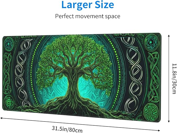 Tree Mouse Pad Extended Large Gaming Mouse Pad XL Stitched Edges for Gamer Home Office 31.5 X 11.8 Inch