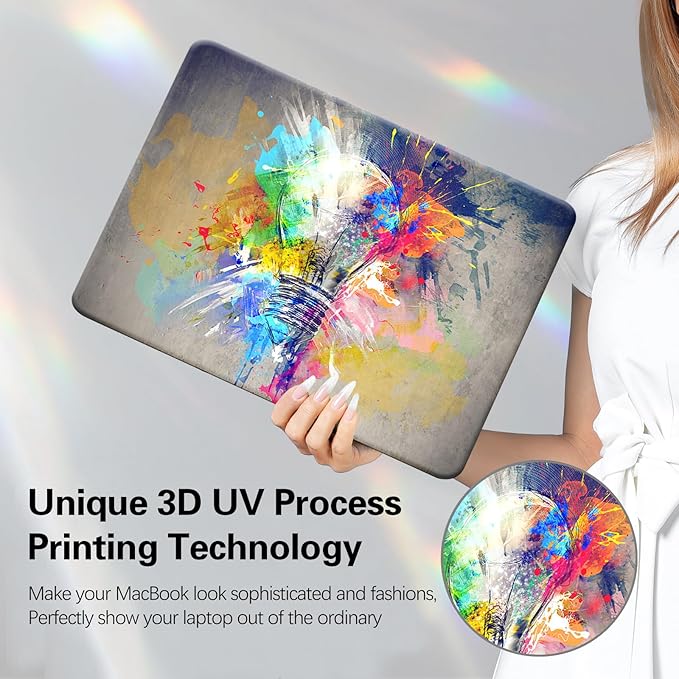 Funut Compatible with MacBook Air 13 inch Case 2022 2021 2020 2019 2018 A2337 M1 A2179 A1932 Touch ID,MacBook Air M1 Cover Protective Plastic Hard Shell Case + Keyboard Cover,11Creative Lamp
