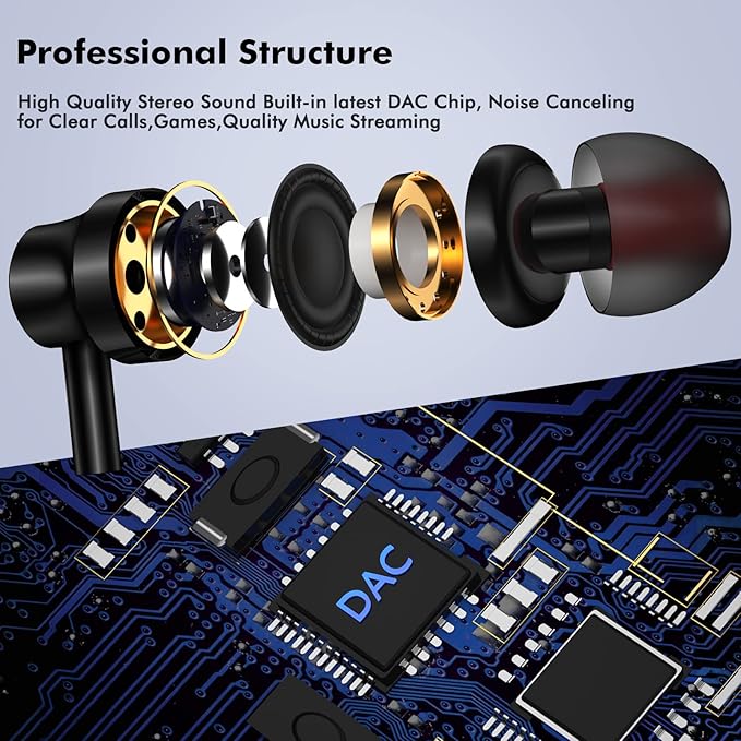 USB C Wired Earbuds for Google/Pixel 10 10a 9 8 8A 7 7A 6A for iPhone 17 17e Air 16 Pro Max 16e 15 Plus Corded Headphones for Apple/Android Type C Earphones for Samsung/Galaxy S26 S25 S24 Ultra Black