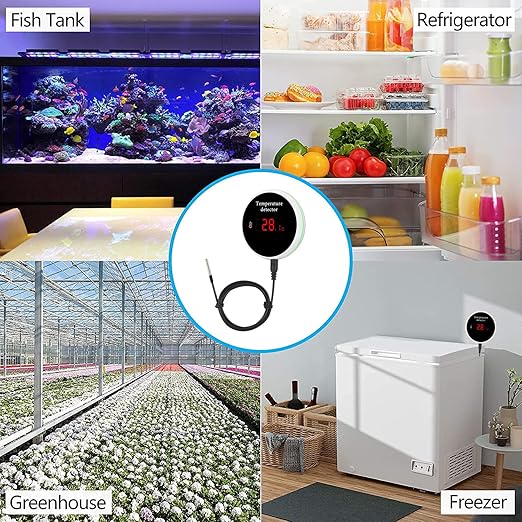WiFi Thermometer Smart Temperature Sensor: Wireless Temperature Monitor with Waterproof External Probe, App Alerts and Buzzer Alarm, Digital Temperature Gauge for Refrigerator, Freezer, Fish Tank