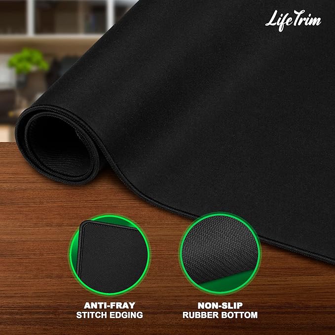 LifeTrim 55” x 23” XXL Mouse Pad Gaming 5mm Thick Extended Keyboard Mat Full Desk Cover Pad XXL Mat Giant Extra Large Gaming Mouse Pad XXXL Mousepad Black Large Desk Mats Deskpad