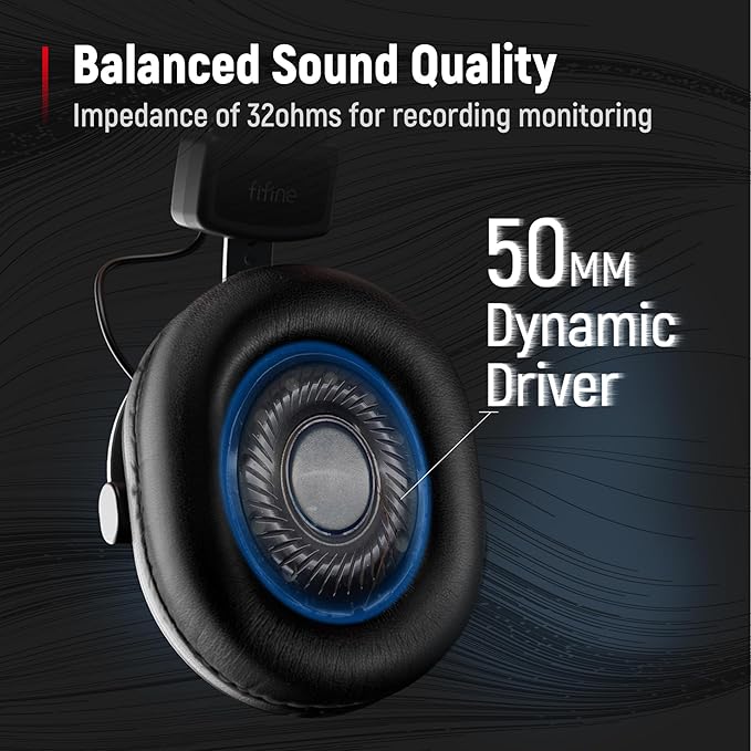 FIFINE Studio Microphone 6.35mm/3.5mm Headphones Bundle, USB PC Condenser Microphone with Scissor Arm Stand, Shock Mount, Monitor Over-Ear Headphones, for Instruments Recording Podcasting (T669+H8)