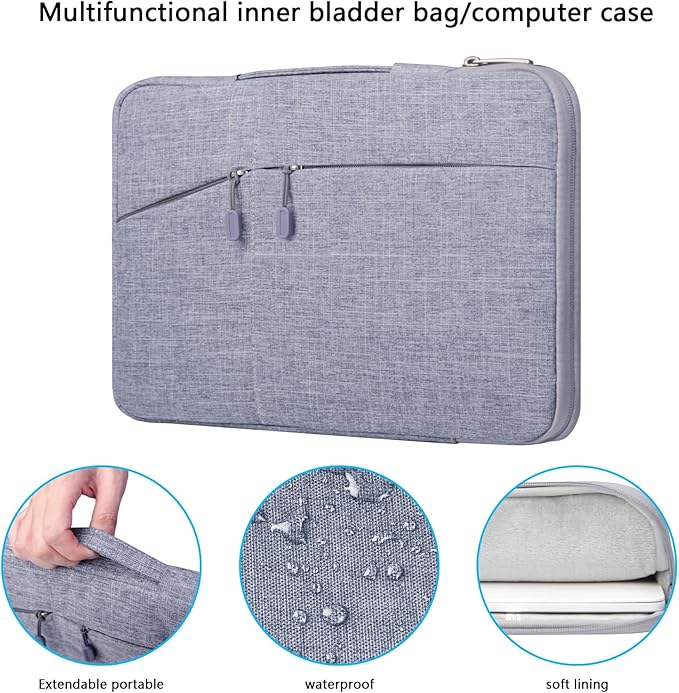 Megoo 12inch Laptop Sleeve Case for Microsoft Surface Pro 12 2025 12", Surface Laptop Go 3/2 12.4", Pro 11/10/9/X/8 13", Pro 7+/7/6 12.5", Travel Case for 11"-13" Tablet Chromebook Computers(Gray)