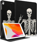 Uppuppy for iPad 5th/6th Generation Case, for Apple iPad Air 1st/2nd Gen, for Pad Pro 9.7 Inch Case Cute Kids Boy Women Teen Girls Folio Fun Funny Skeleton Design Cover for iPad 5/6, Air 1/2, Pro 9.7