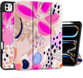 DONGKE Case for iPad Pro 11 inch (M5 2025 / M4 2024, 6th & 5th Generation) – [Built-in Pencil Holder] Ultra Slim PU Leather Trifold Stand Cover with Soft TPU Back, Auto Wake/Sleep, Floral Artistic