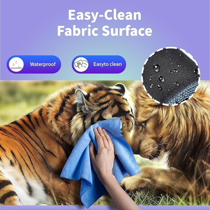 Large Gaming Mouse Pad (31.5" x 15.8") - Lion and Tiger Natural Predators Share A Peaceful Moment Together, Extra XXL Office Accessories, Premium Stitched Anti-Slip Office Desk Mat