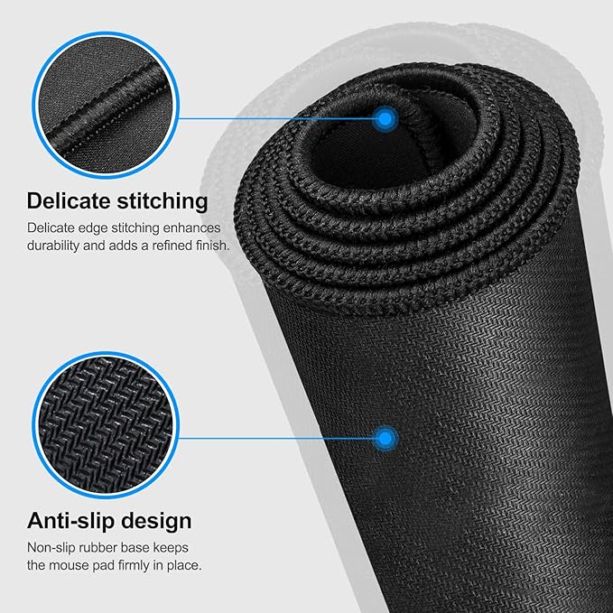 secret corner Mouse Pad with Excel Cheat Sheet Desk Pad, Large Waterproof Non-Slip Desk Mat with Printed Keyboard Shortcuts for Work, Study, Computer, or Gaming(27.6x11.8 in)