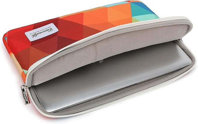Canvaslife Rainbow Peacock Pattern 13 inch Canvas Laptop Sleeve with Pocket 13 inch 13.3 inch Laptop 13 case13 Sleeve