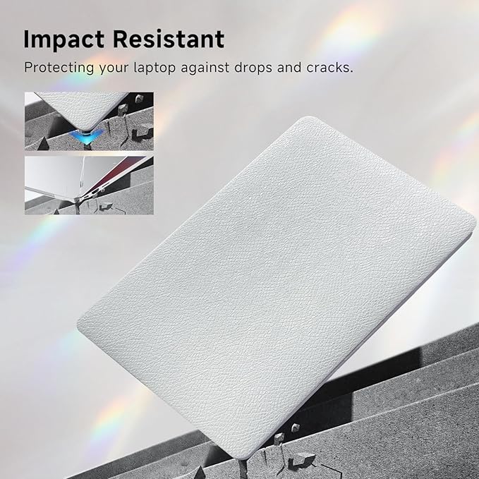 Funut for MacBook Air 15 inch Case 2026 2025-2023 Release M4 A3241 M3 A3114 M2 A2941, Luxury Snake PU Leather Scratch & Shockproof Hard Shell Case & Keyboard Cover, Snakeskin White