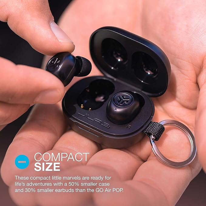 JLab JBuds Mini True Wireless Bluetooth Earbuds + Charging Case, Charcoal Black, IP55 Sweat and Dust Proof, Bluetooth Multipoint, Be Aware Audio, 3 EQ Sound Settings, Crystal Clear Calls