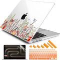 DONGKE Case for MacBook Pro 14 Inch (2026-2021 Release, M5 M4 M3 M2 M1 Pro/Max Chip), Plastic Slim Hard Shell Protective Cover with Keyboard Cover & Screen Protector, Floral Illustration