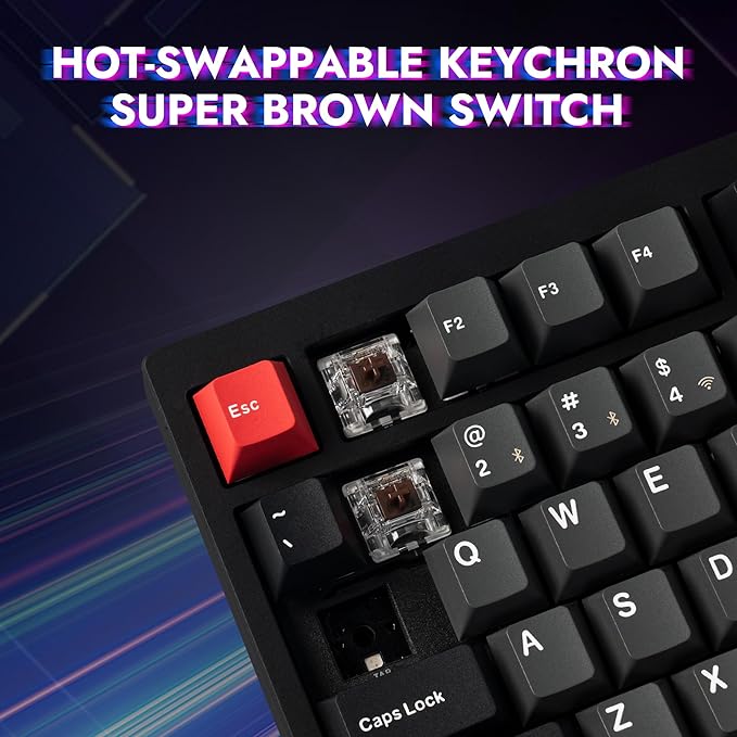 LEMOKEY P1 Pro Wireless Custom Mechanical Keyboard, Full Aluminum 2.4 GHz Bluetooth RGB Backlit 75% Layout with Hot-swappable KEYCHRON Super Brown Switch Compatible with Mac Windows Linux