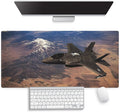 Large Gaming Mouse Pad 31.5" x 15.8" - Soaring Supremacy F-35 Lightning II Fighter Jet Dominates the Sky Above Majestic Mountains, Extra XXL Office Decor, Premium Stitched Anti-Slip Desk Mat