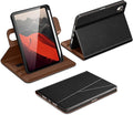 DTTO for iPad mini 7 (A17 Pro) Case, iPad mini 7th / 6th Generation Case (2024/2021), 360 Degree Rotating Premium Leather Folio Stand Cover with Pencil Holder, Black
