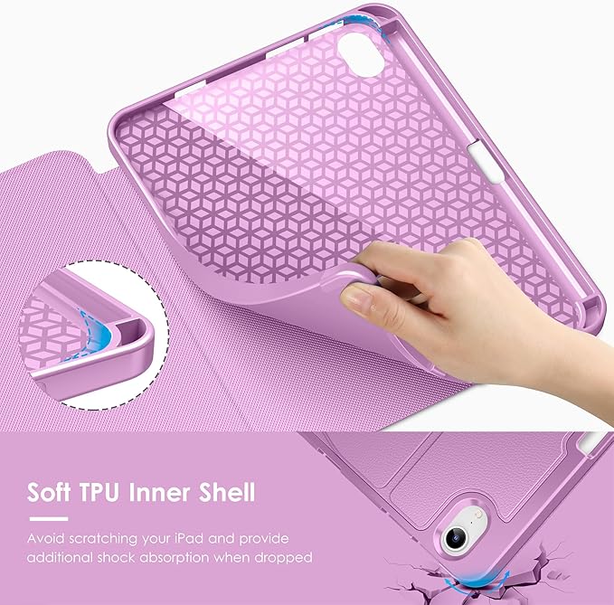 VIKESI Case for iPad mini 7 (A17 Pro) and iPad mini 6,Multiple Angles Magnetic Stand Cover,Shockproof Soft Back,Pencil Holder,and Auto Sleep/Wake,Purple