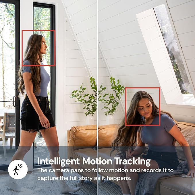 Luna 2K Indoor Cameras for Home Security, 2.4GHz & 5GHz WiFi, 360-Degree Pan-Tilt, Built-in Spotlight, Human Auto Tracking, Siren, Pet/Dog/Baby Camera with Phone app, Black (2026 Upgrade Version)