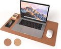 RENMTURE Dual-Sided Mouse Pad, Natural Cork & PU Leather Large Desk Pad for Office and Home Work, Desk Protector Non-Slip, Waterproof, Easy Clean (Brown, 23.6" x 13.7")