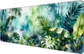 Thin Extended Gaming Mouse Pad （31.5 * 11.8 * 0.08 inch） with Stitched Edges Large, Long XXL Keyboard and Mouse pad Desk Mat for Gaming Office & Home -Watercolor Jungle Rain