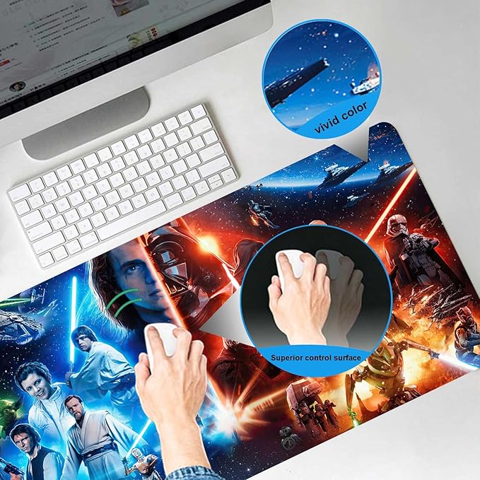 Large Gaming Mouse Pad XXL,Extended Large Gaming Mousepad,Desk Accessories,Office Supplies,Office Decor,Non-Slip Rubber Base and Stitched Edges Desk Pad for Computer Game Office Work,31.5"x15.7"