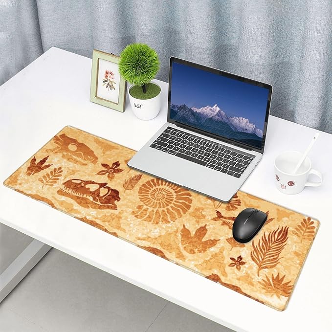 Retro Fossils Mouse Pad XL Large Mousepad Non Slip Rubber Base Desk Mat for Laptop Computer Gaming 31.5" X 12"