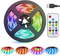 LED Strips Lights USB Powered Rainbow Chasing RGB LED Lights Strip LED TV Backlight Strip with 17-Key RF Remote Color Changing Strip Lights Waterproof IP65 LED Rope Lights LED Lights 2M 6.54FT