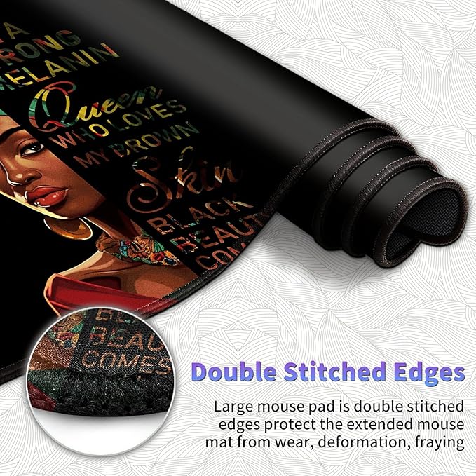 Large Mouse Pad Set, Desk Mat + Elbow Rest Pad + Coaster, Easy Typing Pain Relief, Ergonomic Arm Rest Pad with Memory Foam, Extended Desk Pad Anti-Slip Rubber Base for Office Home,Black Women