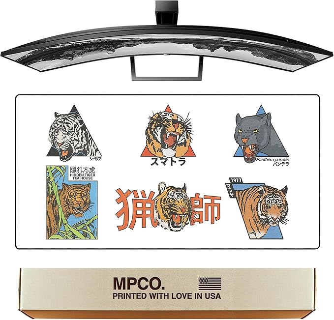 MPCO. Original Large Gaming Desk Mat – 36" x 17" Duraglyde OZGMX Panthera Full Desk Mouse Pad for Smooth Precision – Non-Slip, Washable Extra-Large PC Mouse Pad for Gaming Sessions
