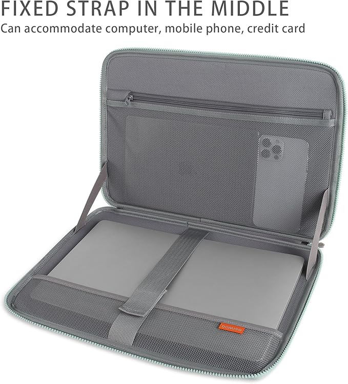 DOMISO 17.3 Inch Laptop Sleeve Case, Shockproof Waterproof Soft EVA Protective Bag with Handle, Lightweight Carrying Case for 17-17.3" Notebook/Dell/Lenovo/HP/MSI/ASUS, Mint Green