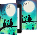 for Kindle Scribe 10.2 Inch 2022/2024 Released Tablet Case, Slim Kickstand Stand Leather Smart Cover with Auto Wake/Sleep, Sunflower Black Cat
