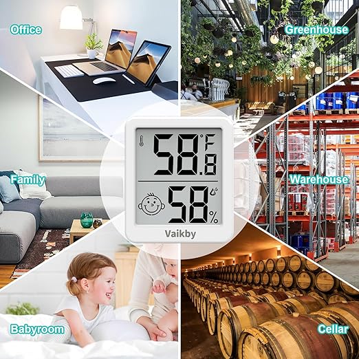 Indoor Humidity Meter Hygrometer 3Pack, Room Thermometer for Accurate Room Temperature Monitor, Digital Hygrometer with Indoor Thermometer for Home, Baby Nursery, and Humidity Sensor Enhanced Comfort
