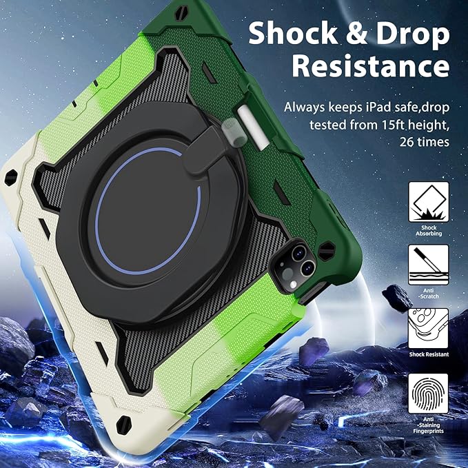 ROISKIN for iPad Air 11 inch M4/M3/M2 Case, iPad Pro 11 inch 4th/3rd/2nd/1st Generation,iPad Air 5th/4th 10.9 inch Case,Heavy Duty Shockproof with 360 Stand Handle Shoulder Strap Pen Holder for Kids