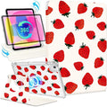 Shorogyt for iPad Air 11 Inch Case Air M4 2026, 8th Gen/M3 2025/M2/Air 5th Generation 2022/Air 4th Gen 2020/Pro 11 Inch Case Magnetic Stand for Women - Cute 360 Degree Rotating Cover Girl Strawberry