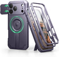 Dexnor for iPhone 17 Pro Max Case, [2 Front Frame & Built-in Flip Camera Cover & Kickstand], Compatible with MagSafe, Heavy-Duty Rugged Shockproof Case with Screen Protector, 6.9 inch Phantom Purple