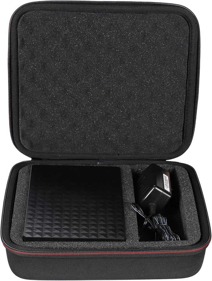 LTGEM Hard Case for Seagate Expansion 2TB 3TB 4TB 5TB 8TB 16TB 20TB 22TB 24TB Desktop External Hard Drive USB 3.0 with Dense Foam. Fits USB Cable and Charger.(Black)