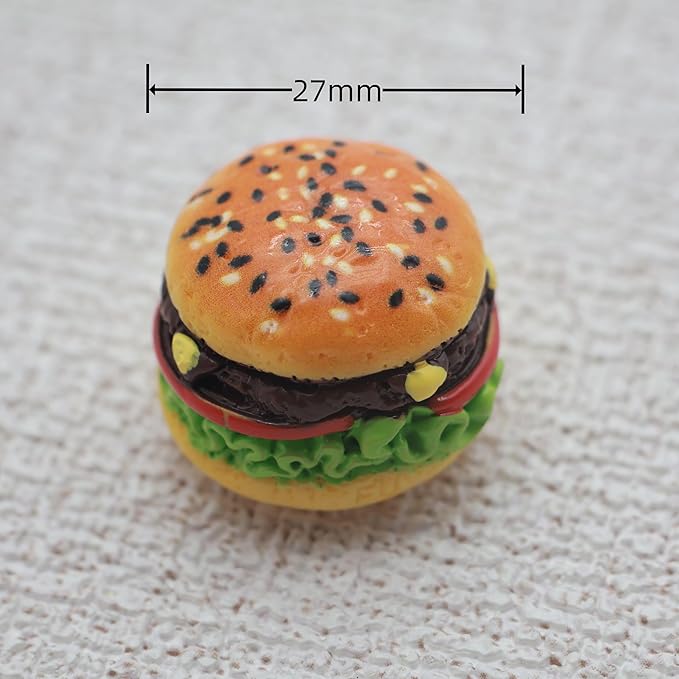 Rotary Knob for Gaming Mechanical Keyboard,Cute 3D Hamburger Custom Knob,Handmade Resin Rotary Knob Suitable for GMK67/GMK87/GMK104/L98/F99 Pro/F75 (Pro),etc (Humburger)