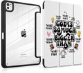Case for iPad Pro 13 inch (M5) 2025 (M4) 2024 Release with Pencil Holder -Creative Inspiring Design Trifold Cover with Soft TPU Bumper Clear Back Auto Sleep/Wake for Students, Creative slogans