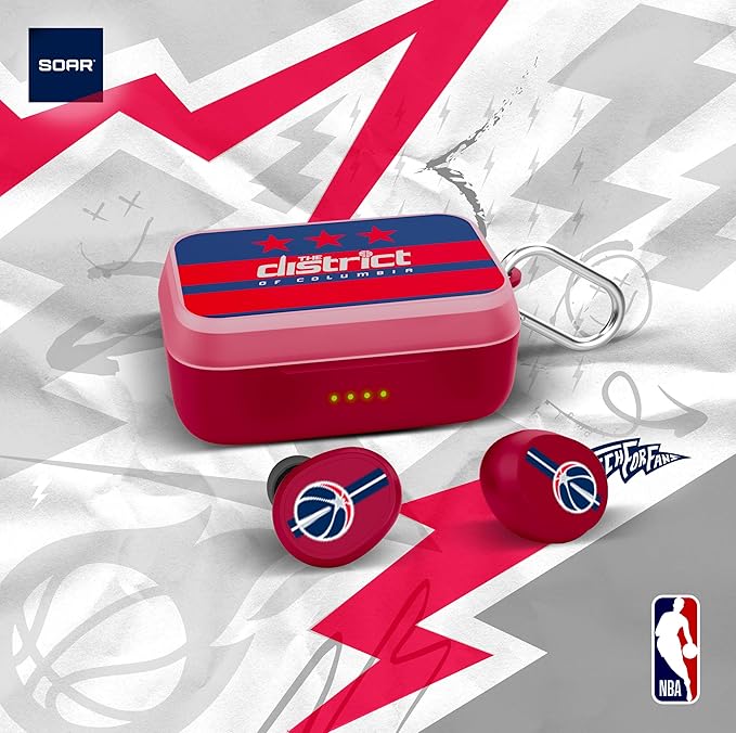 SOAR NBA Wireless Sport Earbuds: Comfortable Fit & Convenient Charging