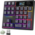 BOYI TD31Pro Mechanical Number Pad,Bluetooth5.0/2.4G/Type-C Wireless Numeric Keypad,RGB HotSwap Numpad with Screen&Knob,PBT Keycaps Gasket keypad Programmable for Win/Mac/Gaming(Black-Star Moon)
