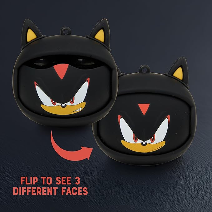 Sonic The Hedgehog Wireless Earbuds, True Wireless Bluetooth Earbuds, in-Ear Headphones with Active Noise Cancelling and Charging Case (Shadow The Hedgehog)
