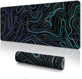 UJoowalk Topographic Mouse Pad Large, Gaming Mouse Pad, XL Mousepad, Keyboard and Mouse Pad, Desk Mat, 31.5 x 11.8 in, Black White Minimalist Contour for Office