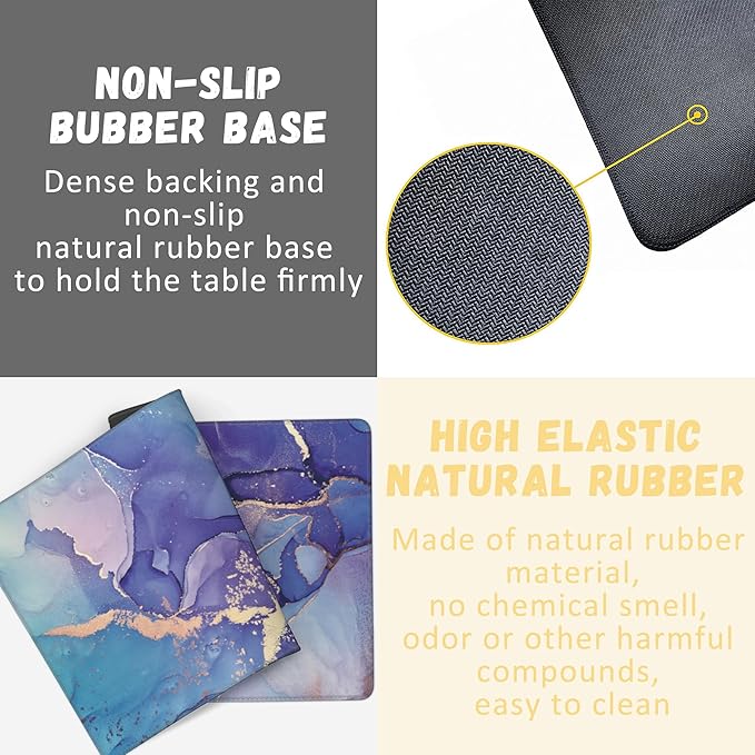 Large Mouse Pad Abstract Purple Marble Texture Extended Gaming Mouse Pad Non-Slip Desk Mat with Stitched Edge Laptop Computer Keyboard Mousepad for Office Home 35.4" x 15.7"