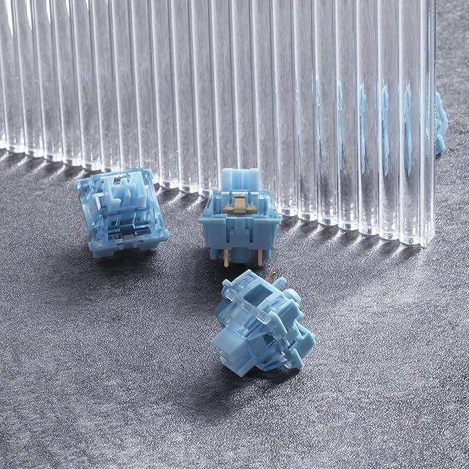 Akko V3 Creamy Blue Pro Keyboard Switch with Dustproof Stem for Mechanical Gaming Keyboard, 5-Pin 45gf Pre Lubed Tactile Key Switches (45pcs)