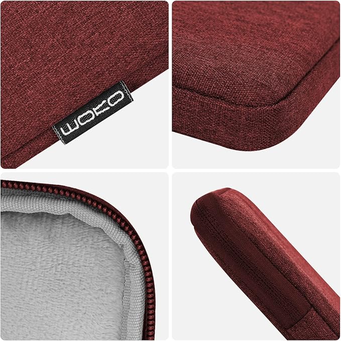 MoKo 9-11 Inch Tablet Sleeve Bag Carrying Case Fits New 11inch iPad Air M4, iPad A16 2025, iPad Pro 11 M4, Air 5/4/3, iPad 10/9/8th Gen, Tab S8/S9 11", Tablet Carrying Case, Wine Red