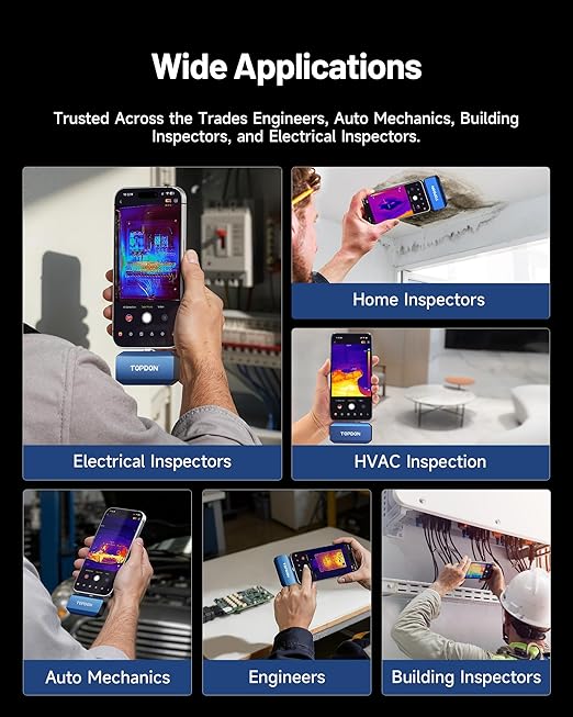 TOPDON TC001 Max Dual-Lens Thermal Camera, Compatible with Any USB-C iPhone, iPad & Android Device, 512 x 384 Super Resolution, 256 x 192 IR Resolution Thermal Imager, -4°F~1022°F Temp Range- Blue